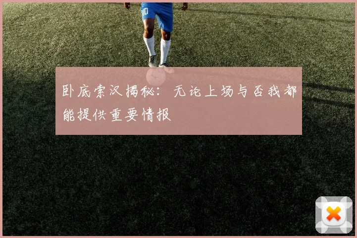 卧底索汉揭秘：无论上场与否我都能提供重要情报